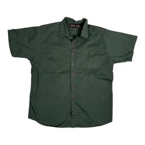 Jesse James Shirt Mens XL Green Short Sleeve Button Front Workwear Casual